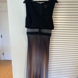 Aqua Pleated Shimmer Ombre Gown